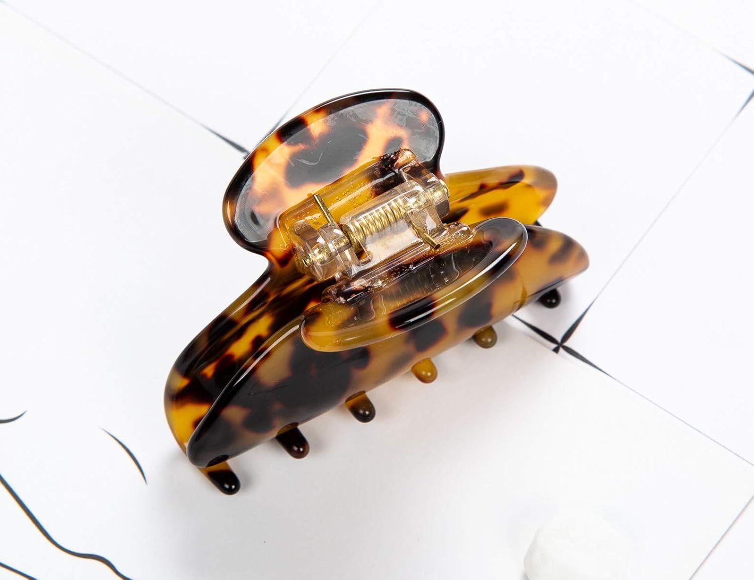 Handmade Celluloid Acetate French Design Barrettes Tortoise Shell Claws Hair Claw Luxury Fashion Accessories Hair Clip for Women (Dark) - Image 4