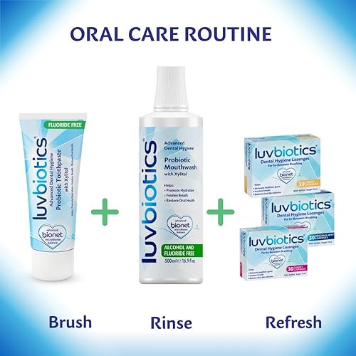 Miniatura 4 de Luv Biotics Pasta de dientes sin fluoruro con probióticos orales, xilitol y aloe vera para aliento fresco, protección de caries, soporte para