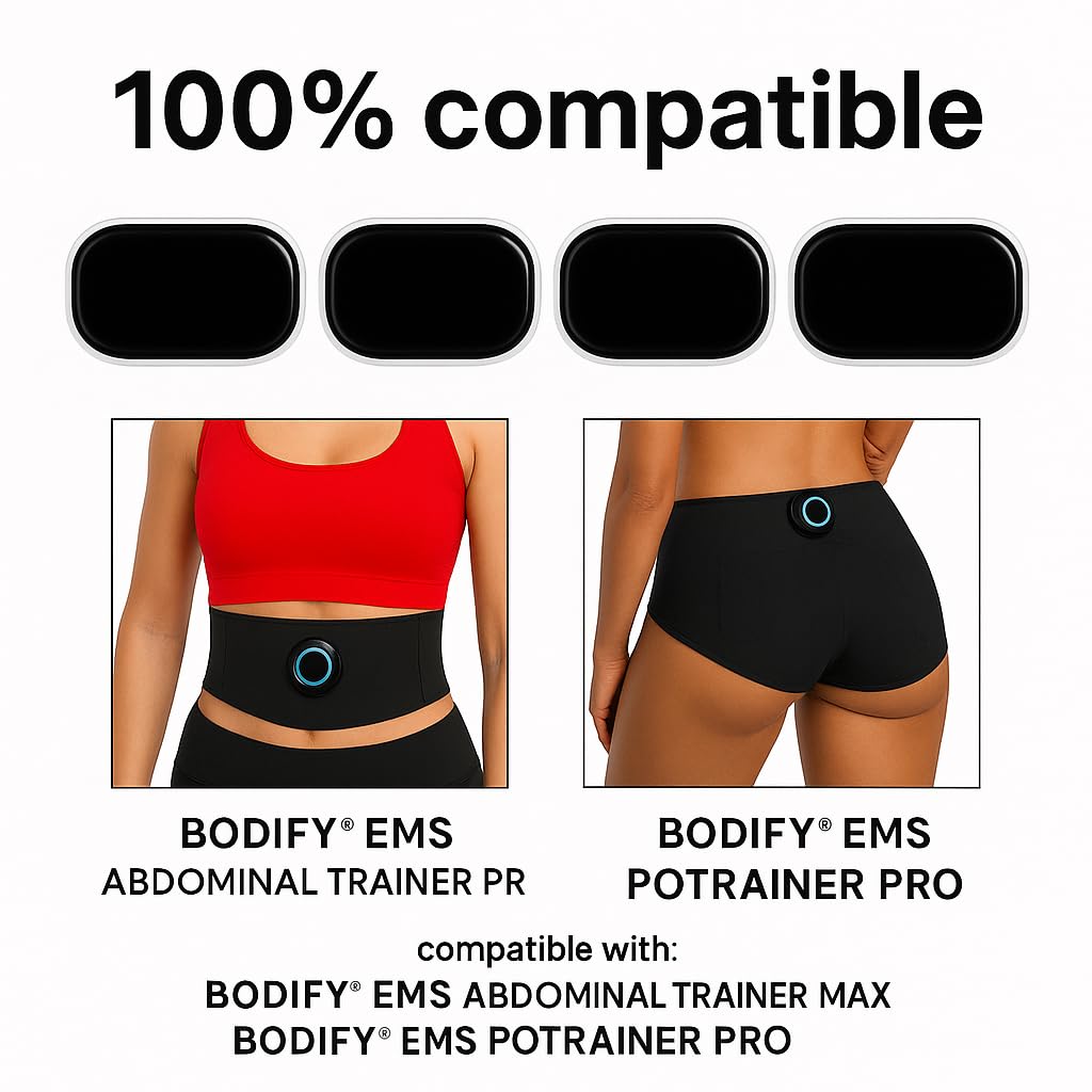 2 Ersatzsätze mit 2 Gel-Pads – 100% kompatibel mit BODIFY EMS Bauchtrainer Pro, und EMS Potrainer Pro – Sparen Sie 30% bei Ihrer Bestellung