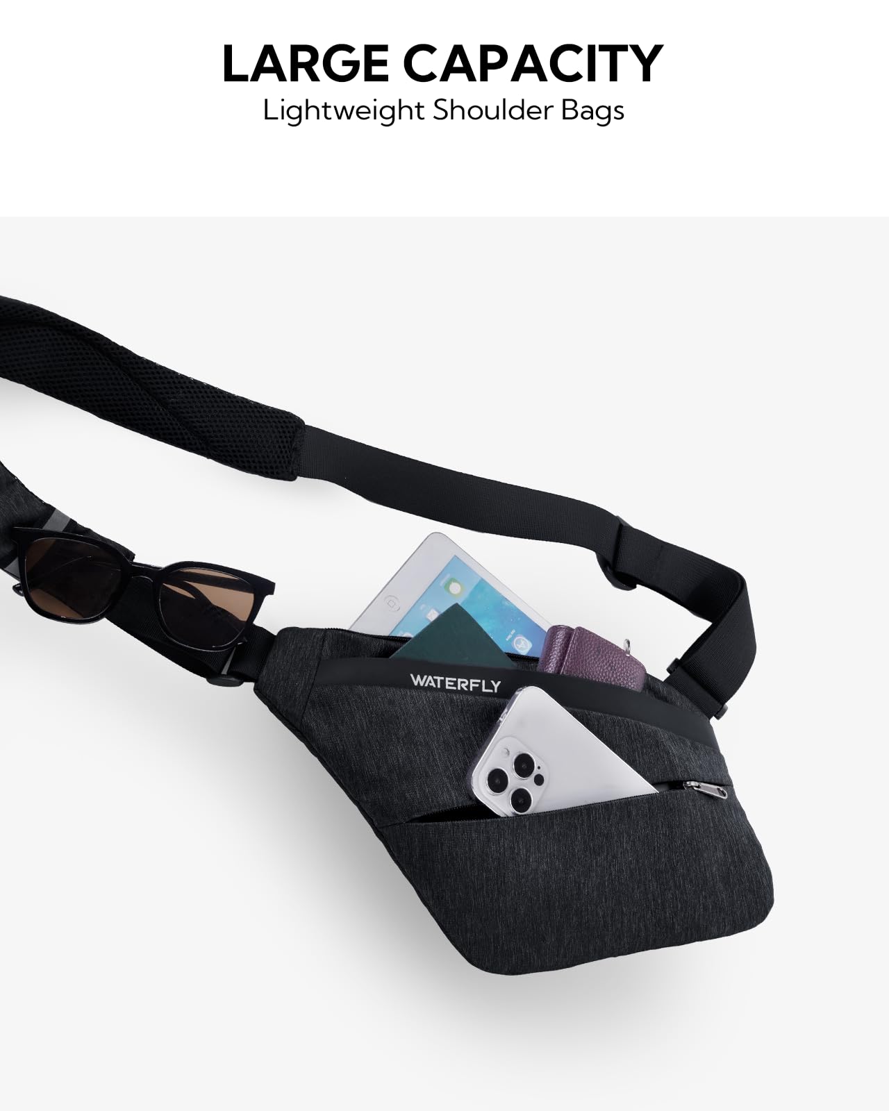 Waterfly Zaino Monospalla Uomo e Donna Leggera Borsello Borsa Petto per Lavoro Sportivo