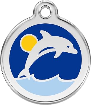 Red Dingo Personalized Dolphin Pet ID Dog Tag Medium