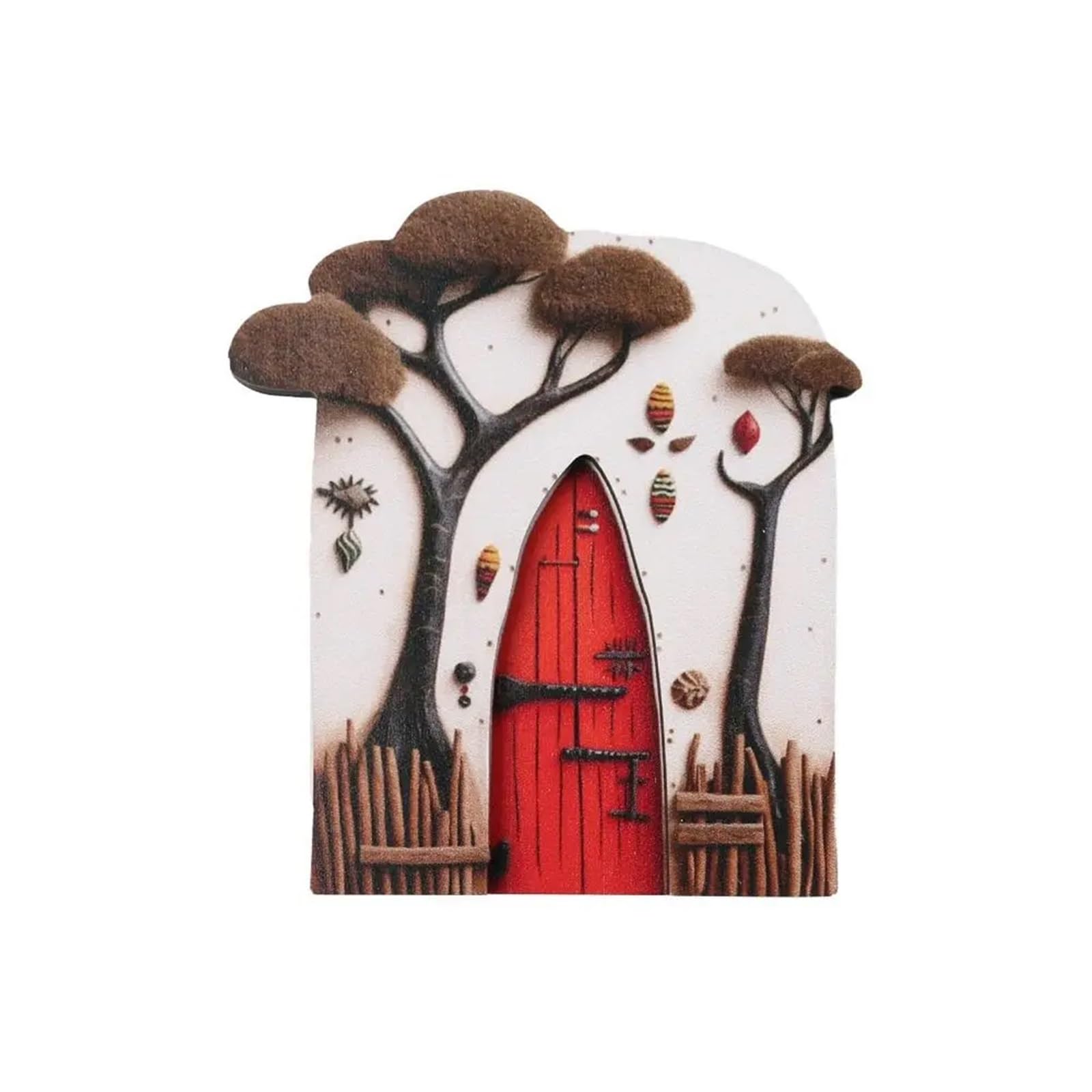 Dazhua Handmade Wooden Fairy Gnome Door Figurine - Miniature Elf Door for Fairy Gardens and Home Decor(01)