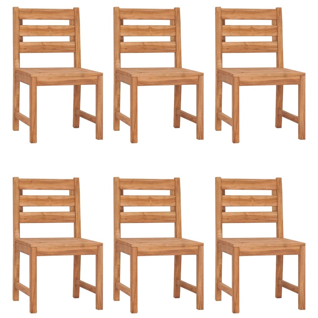 Set di 6 sedie da giardino in legno di teak, mobili da esterno durevoli, resistenti alle intemperie, design elegante per patio, terrazza e cortile, perfette per rilassarsi e divertirsi