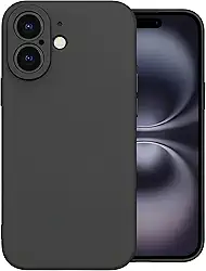 Capa para iPhone 16 Capinha [Ultra Slim] com [Proteção de Camera], Case Anti Impacto e Resistente, Anti Riscos, Leve, Aveludada e Design Elegante (Preto)