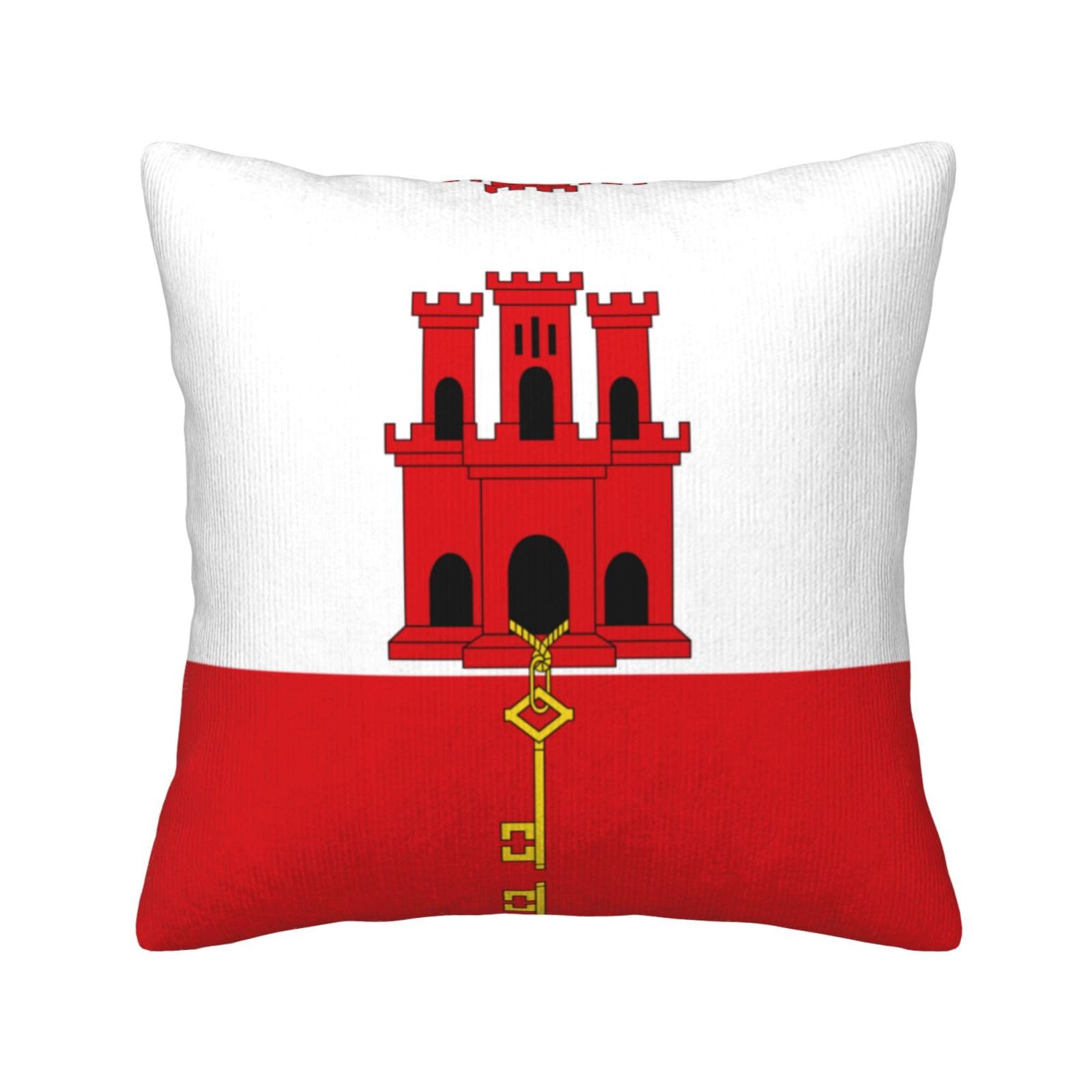 HGIUYDRD Flag of Gibraltar Print Corduroy Throw Pillow with Invisible Zipper Closure for Living Room, Couch and Bed