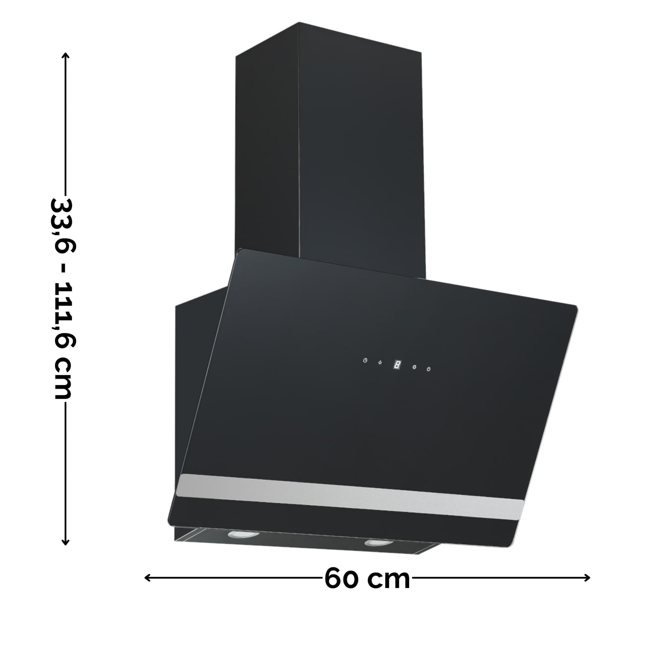 PKM Okap kuchenny S21-60ABTH | czarny | szerokość 60 cm | wyświetlacz z funkcją Touch Control