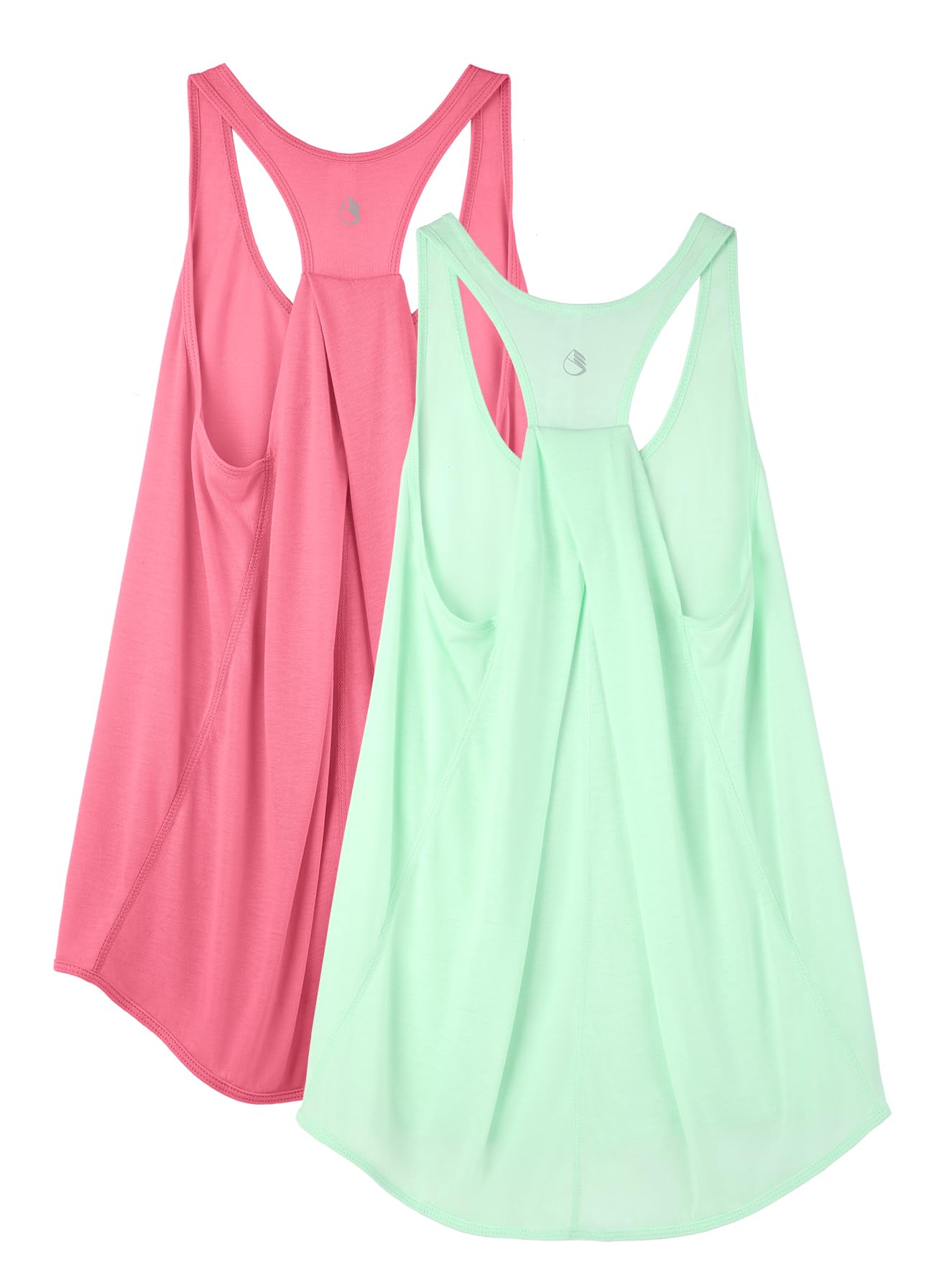 icyzone Camiseta sin Mangas de Yoga Deportiva para Mujer Chaleco Deportivo, Pack de 2
