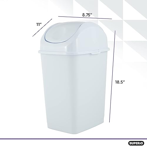 Miniatura 5 de Mini cubo de basura delgado de 5 cuartos de galón blanco