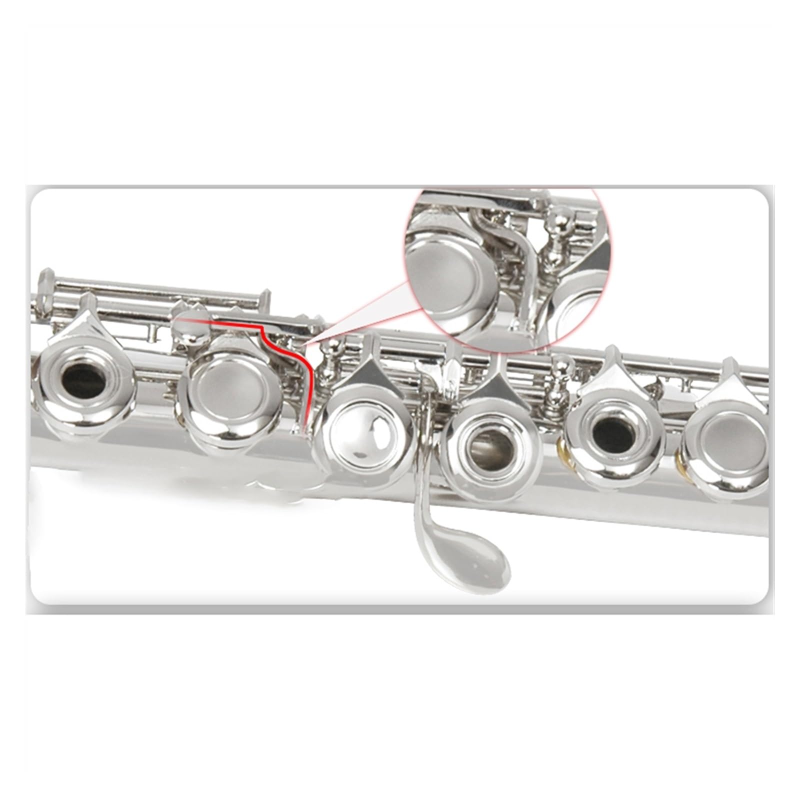 Flûte Flûte en argent nickelé à 16 trous, Instrument à double usage avec clé E et tonalité C adapté aux débutants