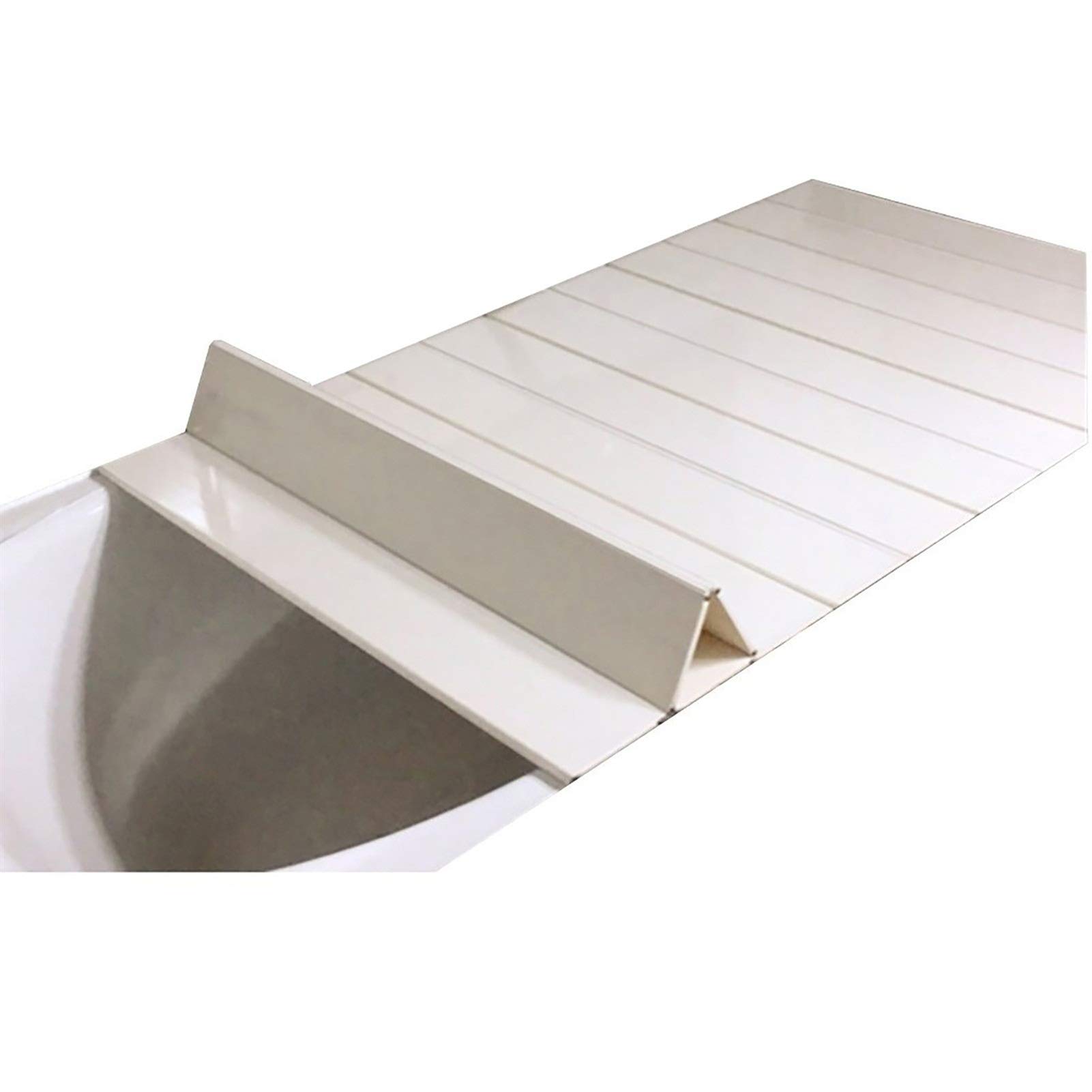 YSYP Bathtub Tray, Bathtub Cover Anti-dust Folding Dust Board Bathtub Insulation Cover,Bath Lid,Shutter Bath Lid-White PVC 12mm Thick (Size : 180×100×1.2cm)