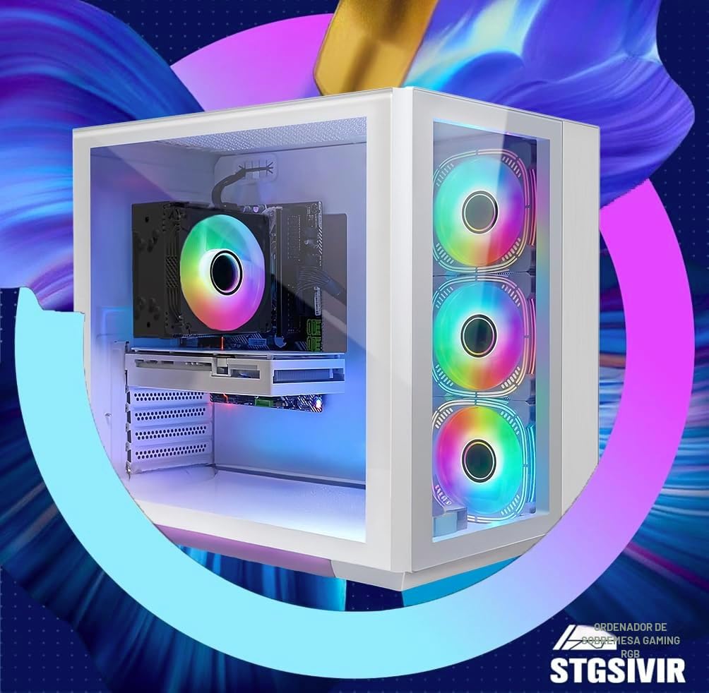 STGsivir PC Gaming, Ordenador de Sobremesa Gaming, Core i7 hasta 3.9 GHz, Nvidia RTX 3060 12GB GDDR6, 16GB RAM, 1TB SSD, WiFi 6, BT 5.0, Windows11 Pro