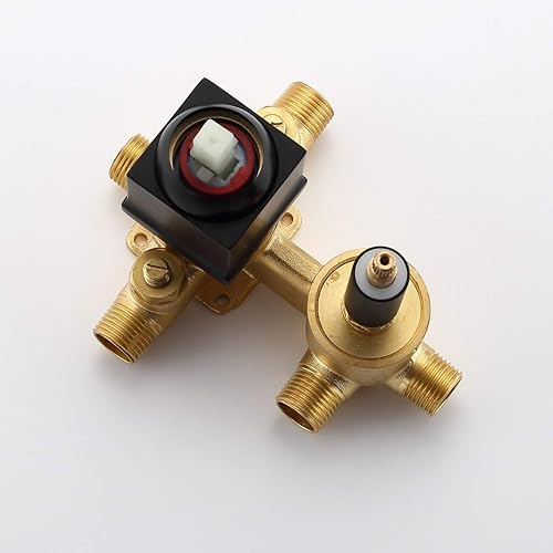 Miniatura 8 de sumerain Juego de grifo de ducha negro mate con boquilla de bañera de cascada y cabezal de ducha de mano, válvula de equilibrio de presión