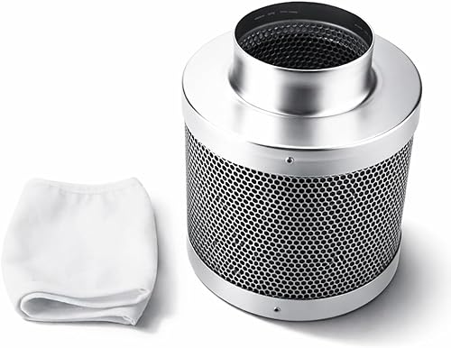FTVOGUE Aktivkohlefilter 200mm 4 Zoll Kohlefilter Edelstahl Geruchskontrolle für