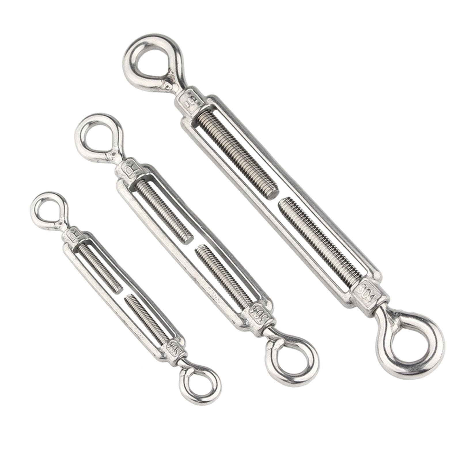 Tenditore per funi metalliche, Tenditore a gancio e occhiello in acciaio inossidabile 316, argento, da M4 a M20(M20)