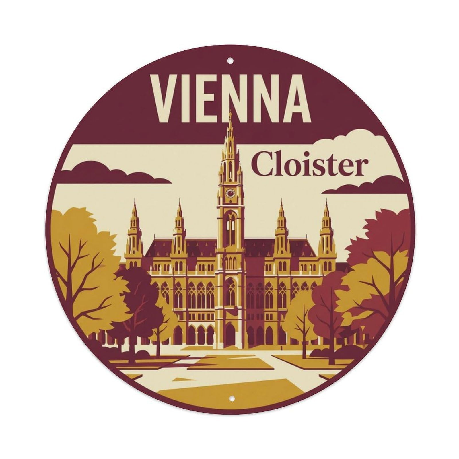 Vintage Travel Vienna Austria Loggia Metal Tin Sign