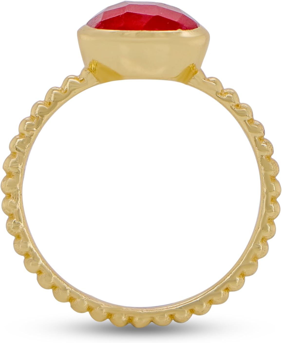 18k Gold Vermeil Brilliant Round Cut Natural Gemstone Statement Ring For Women 925 Sterling Silver Yellow Gold Plated Birthstone - Size 6, 7, 8 - Image 5