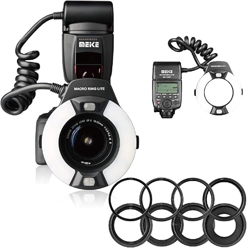 Miniatura 6 de MEKE MK-14EXT-C E-TTL Macro LED Ring Flash con LED AF Assist Lamp para EOS 4000D 70D 77D 80D Rebel T7i T6i T6s T6 T5i T5 T4i T3i SL2 y otras cámaras