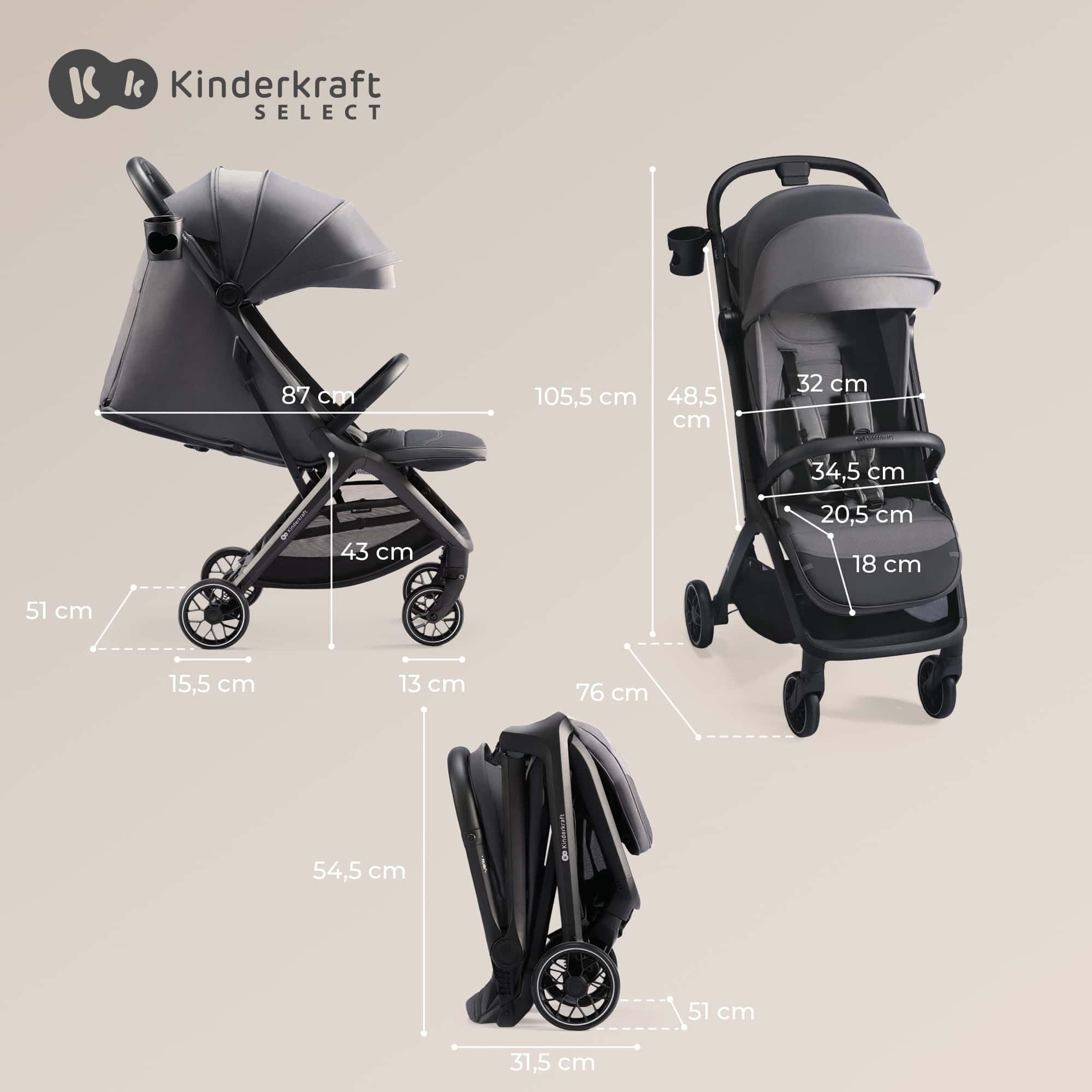 Seggiolini auto Kinderkraft. Modello Kinderkraft wózek spacerowy NUBI 2