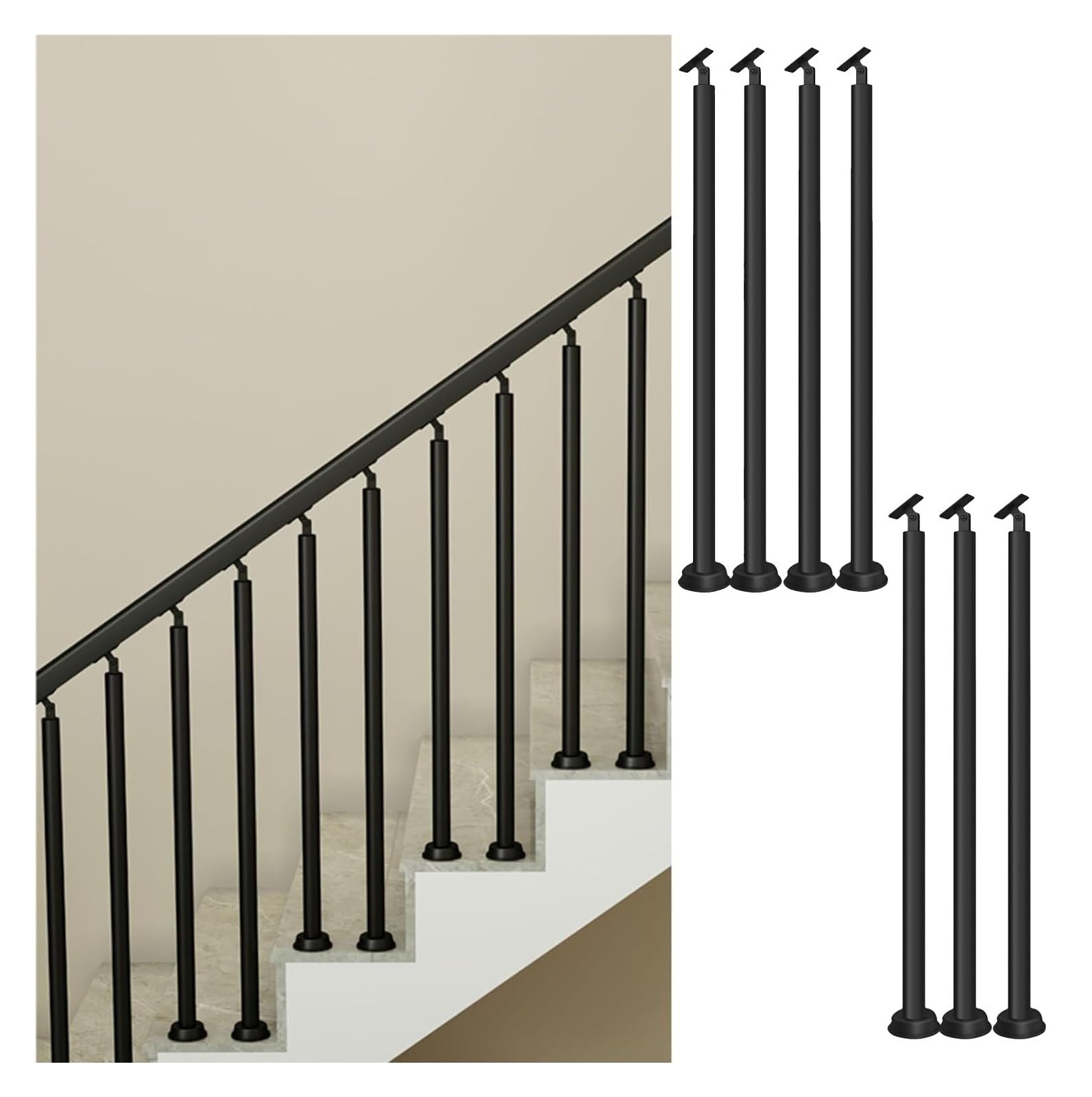 Balustres en fer pour escalier intérieur kit de broches de montage au sol