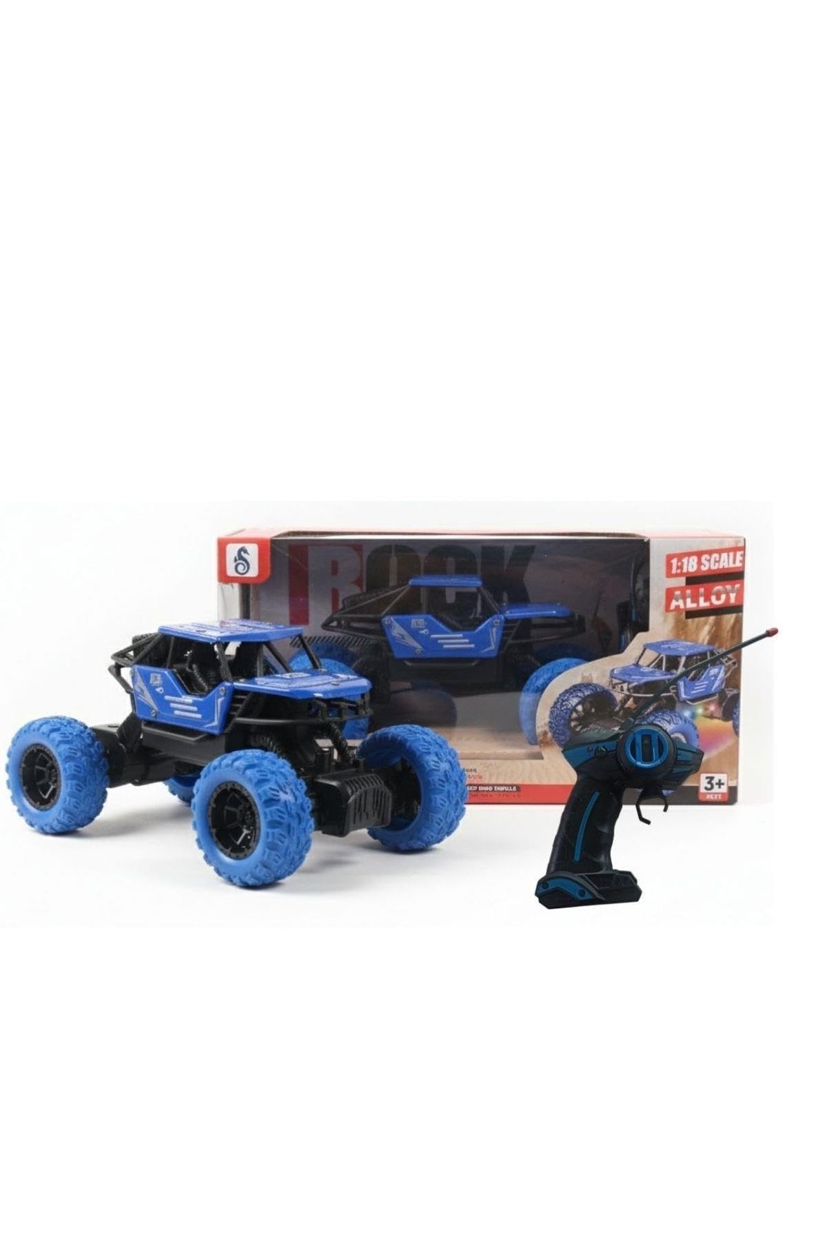 1:18 Ölçek Alloy Rock Crawler – RGB Işıklı Off-Road Uzaktan Kumandalı Araba Mavi