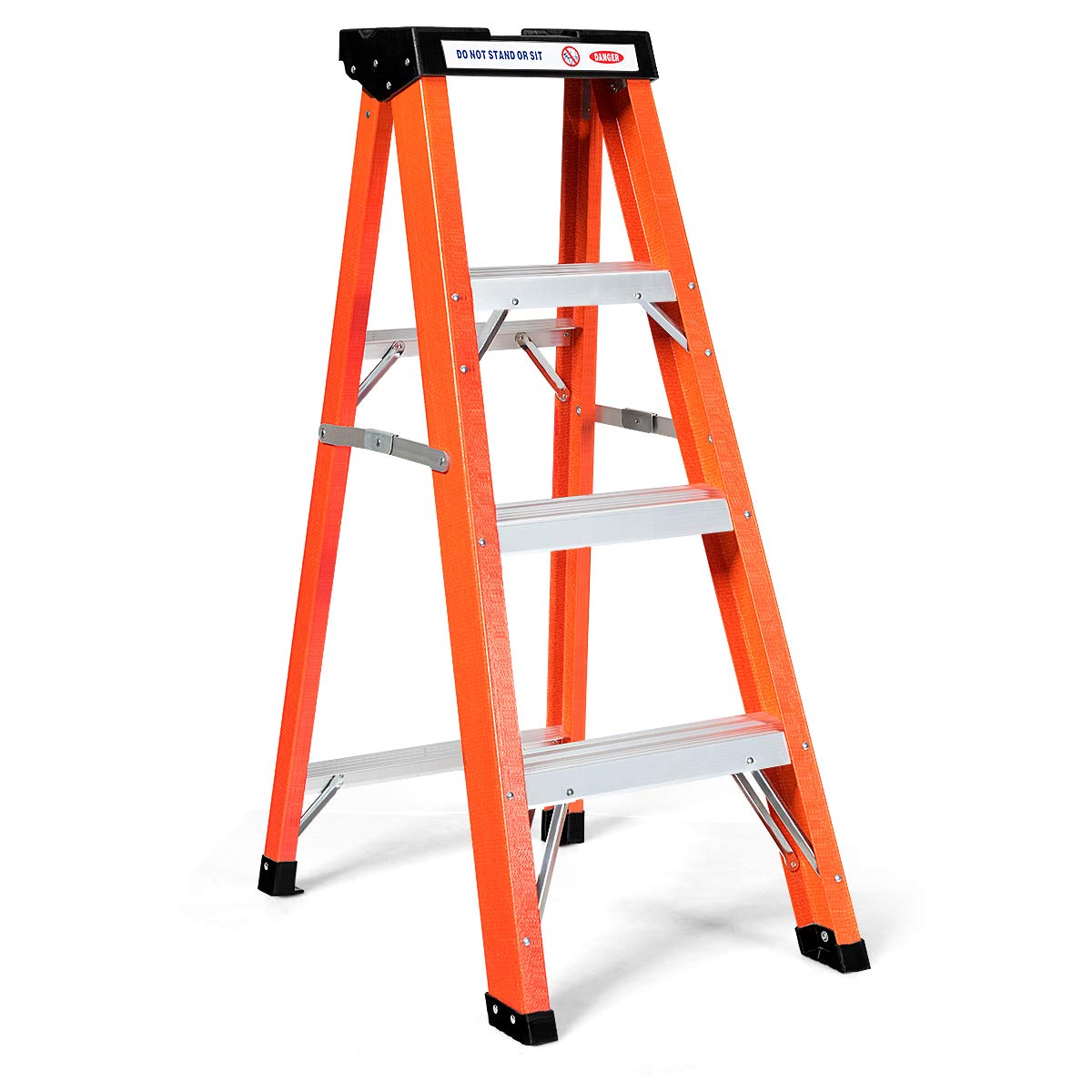 Buy Goplus 4 Ft Fiberglass Step Ladder, Folding 3 Step Pro Platform