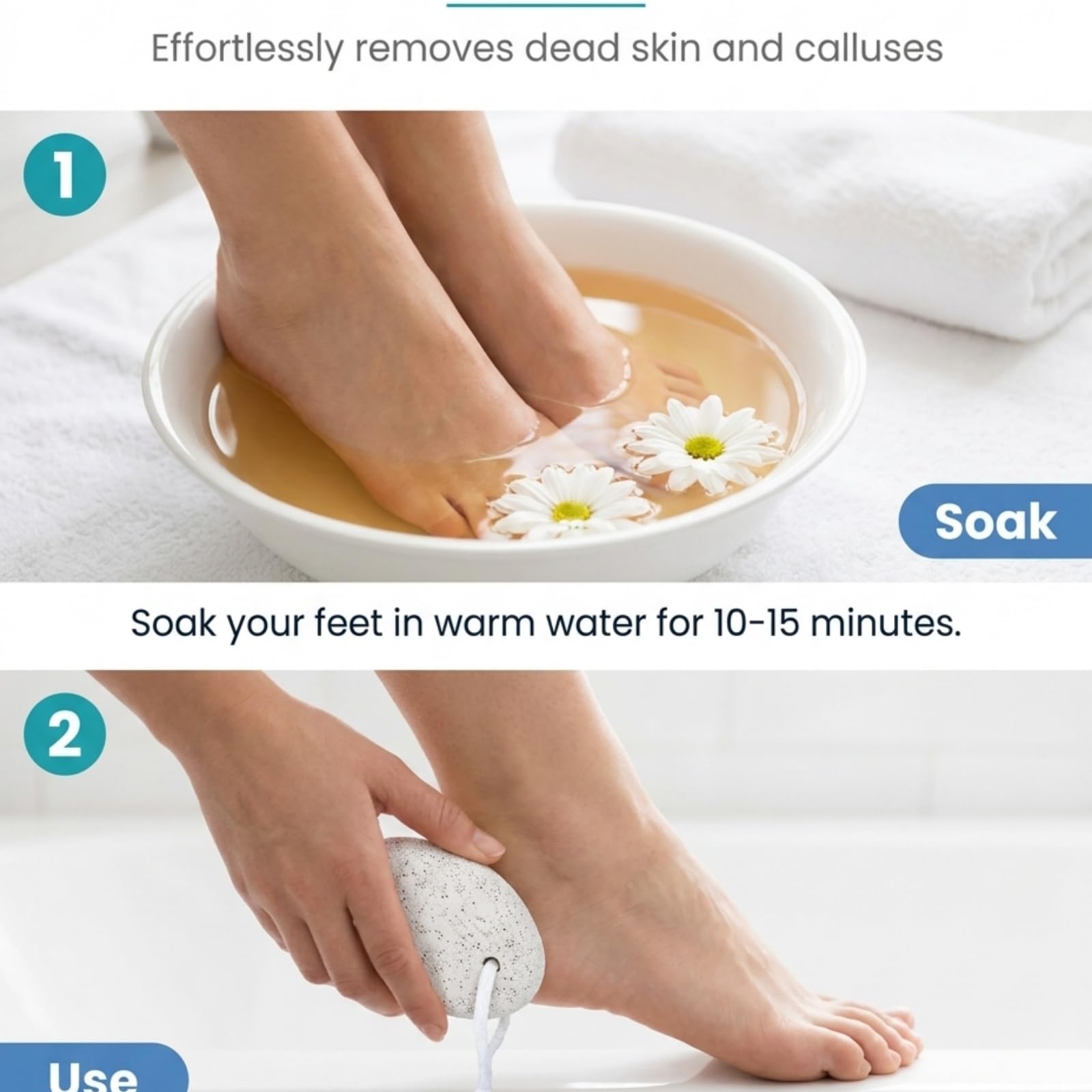 Bain de pieds pliable avec 8 rouleaux de massage et 54 bosses d'acupression, bassin de spa pour pieds de 15 L avec poignée, baignoire portable avec pierre ponce grise pour pédicure et soins des pieds