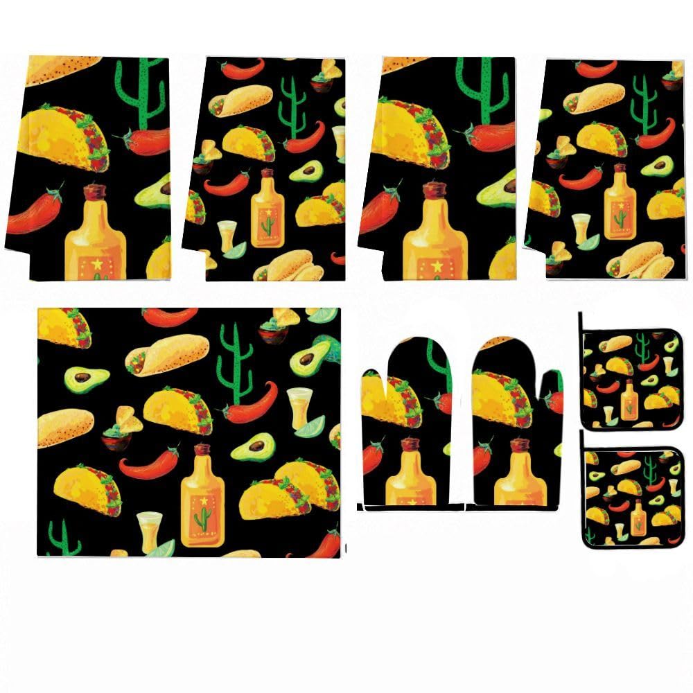 Set di accessori e decorazioni da cucina per taco piccante 9PCS