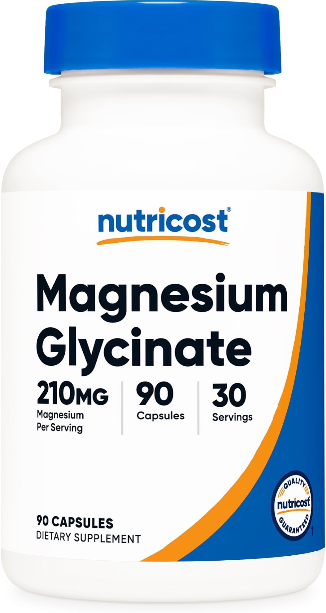 Nutricost Magnesium Glycinate Capsules (90 Capsules, 210 mg Per Serving) - Magnesium Glycinate Supplement for Gentle Absorption