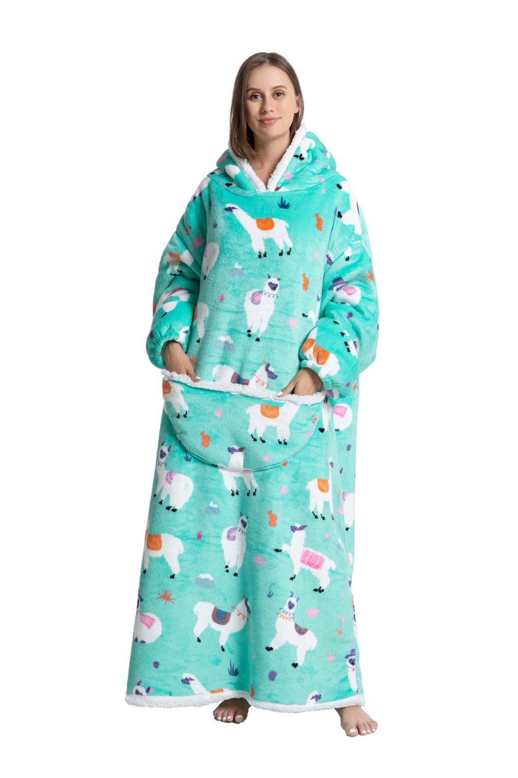 Kawoja Übergroße Hoodie-Decke - Mega Kuschelig Mit Kapuze & Taschen