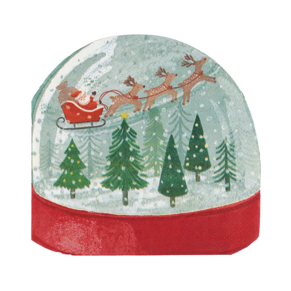 Ginger Ray Snowglobe Paper Party Napkins Tableware 16 Pack