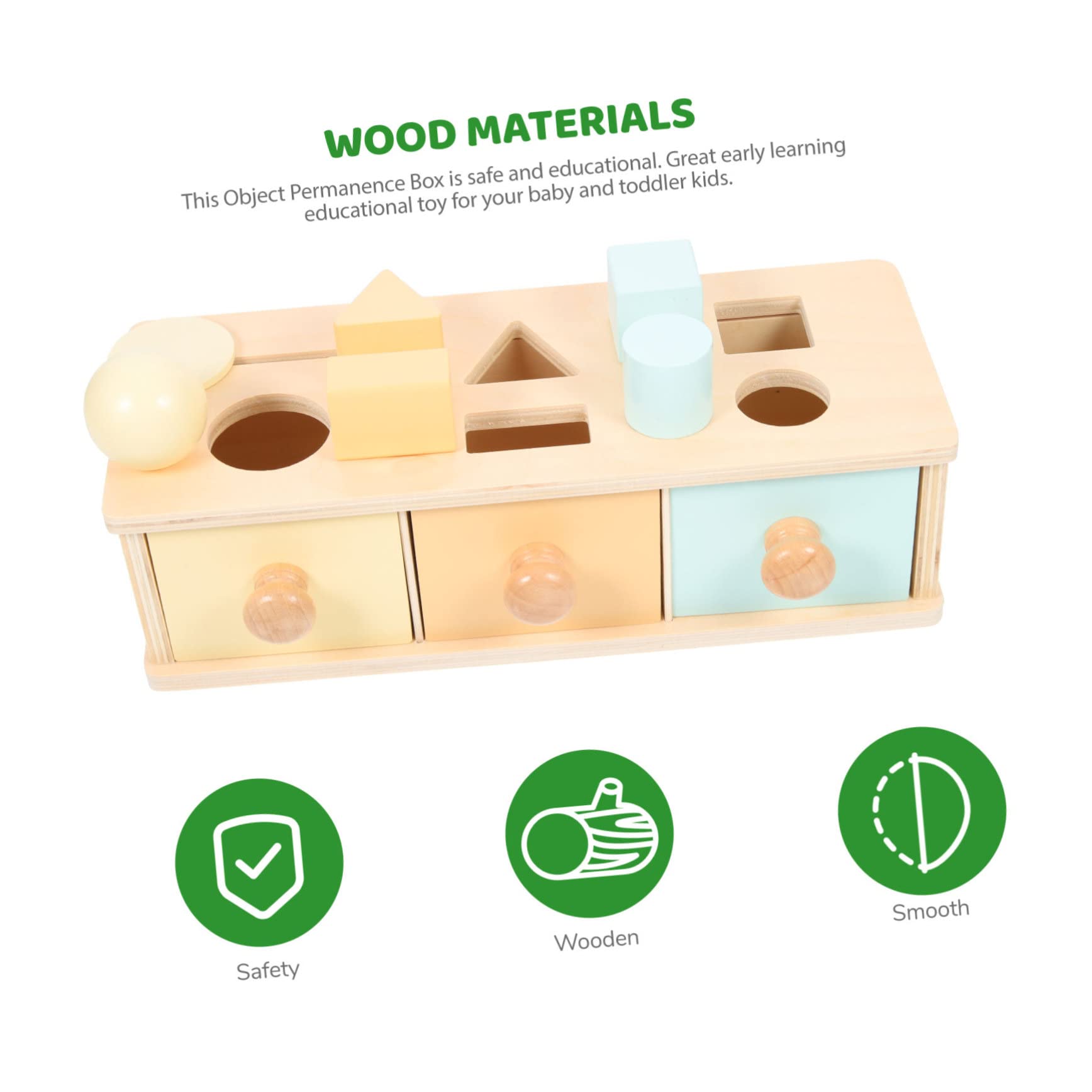 ibasenice Caja de Juguete de Madera Montessori para Niños Pequeños