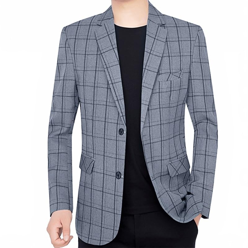 Casual Blazers Men's Casual Two Button Blazers Lightweight Jacket Sports Coat Pockets Fit Business Suit Western Sport Coats