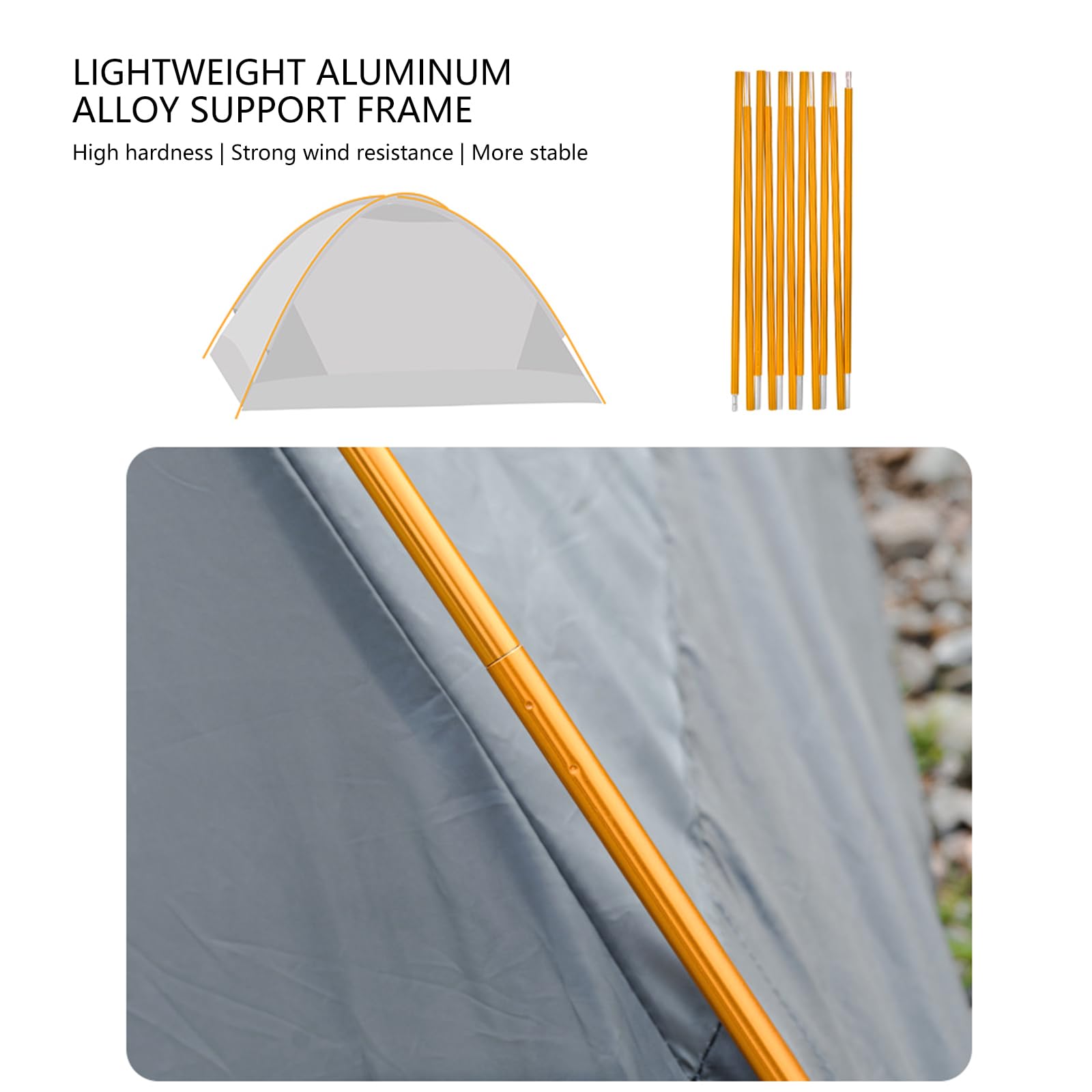 Teleskop-Aluminium-Zeltstangen, Reparatur-Set, 3,6 m, 4 m, 4,4 m, Wind- und Regenschutz, Camping-Zubehör, Aluminium-Zeltstangen Ersatz