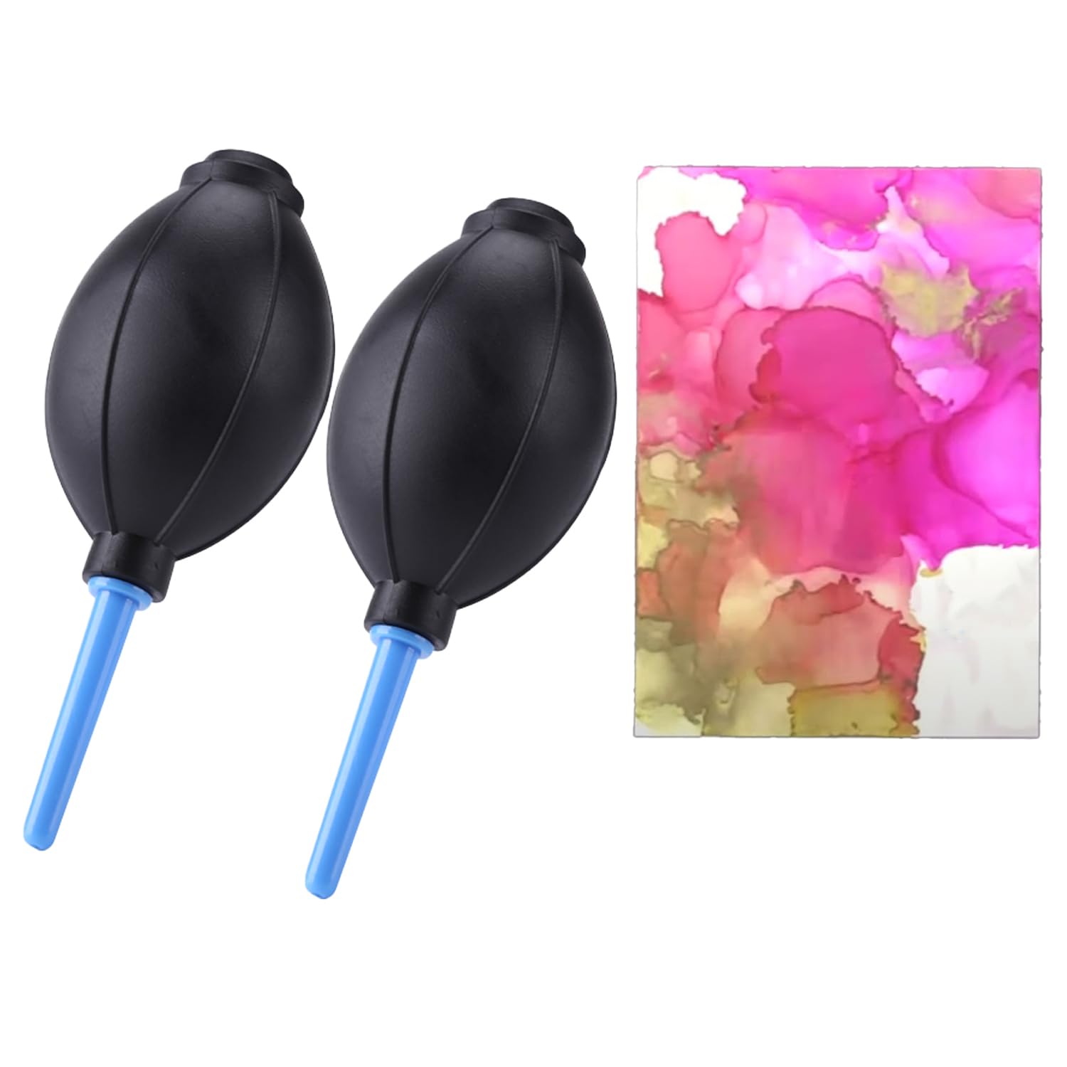 BAOFALI 2PCS Soft Rubber Alcohol Ink Air Blower Dust Chips Camera Cleaner Craft Arts Painting Drawing Ink Black Blower Pump Hand Held Tool