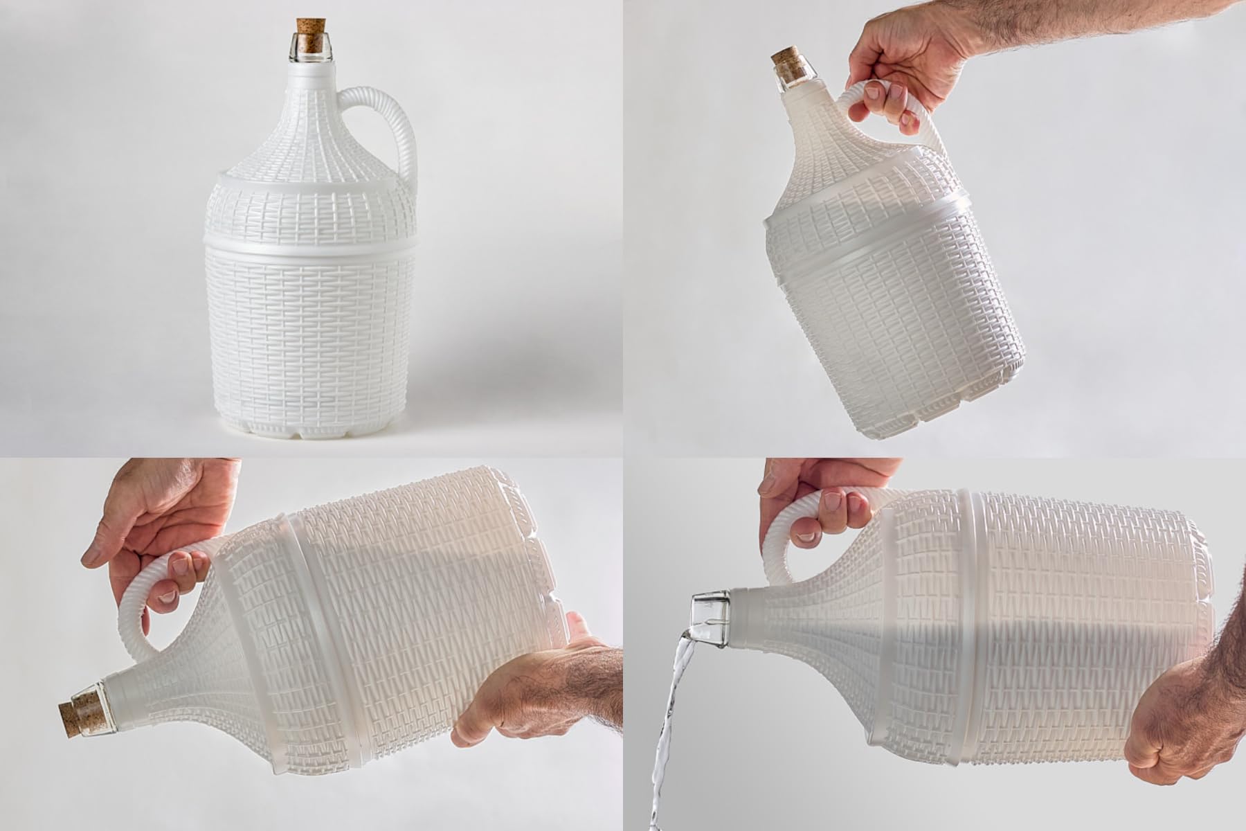 Lot de 9 Bouteille Bonbonne Dame-Jeanne Bidon Carafe en Verre Avec Revêtement en Plastique Dur 5 Litres