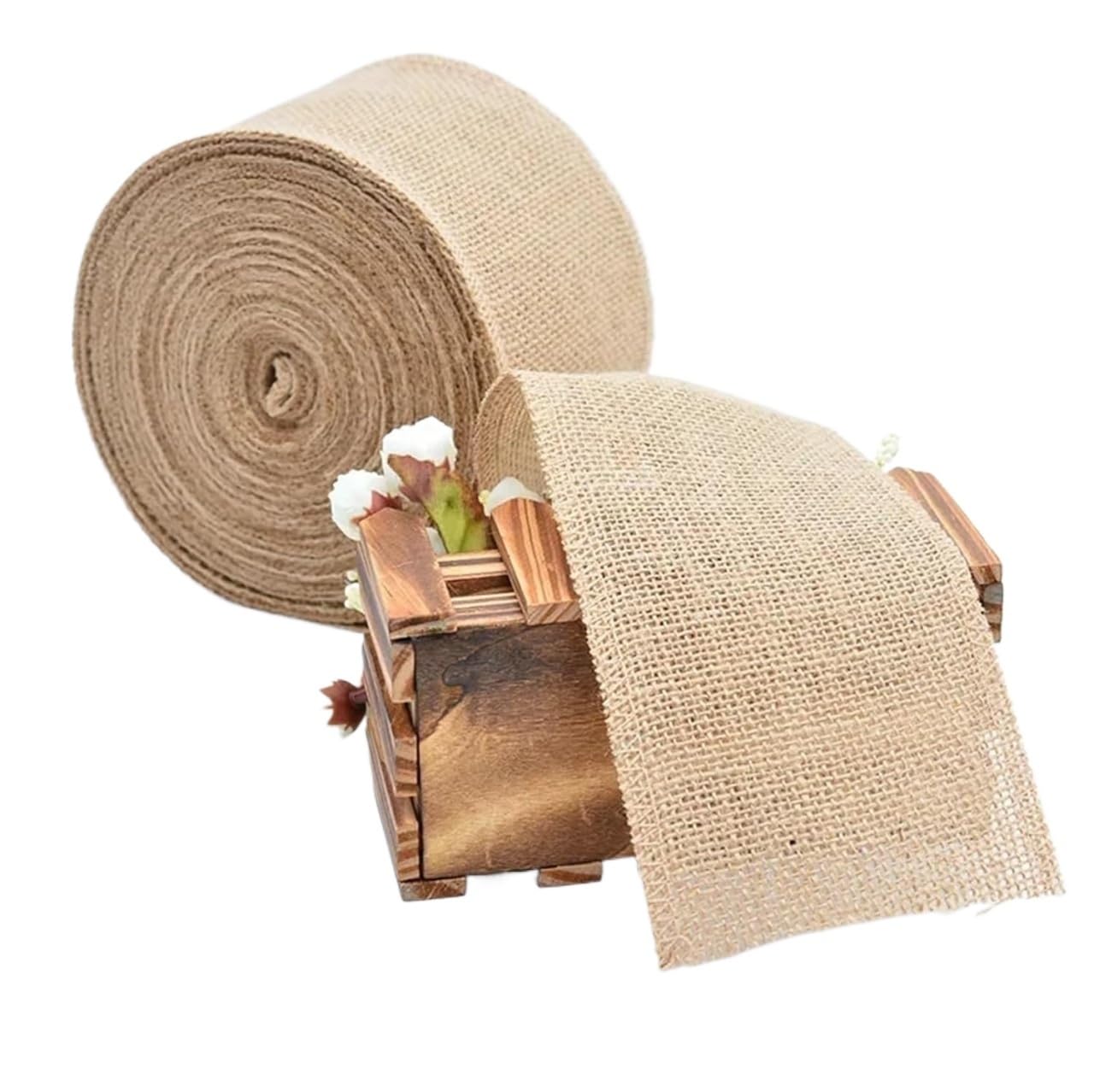 wstążka jutowa, Wstążka jutowa w rolce 1-10 metrów do rękodzieła pakowania ślubów(30mm Width,10 Meter)