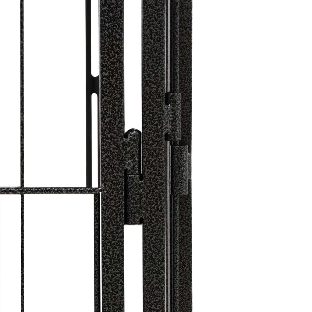 40-TLG. Perrera para perros de acero negro, 50 x 100 cm, plegable, para exteriores e interiores, con protección y seguridad para cachorros y mascotas en el jardín, casa o de viaje