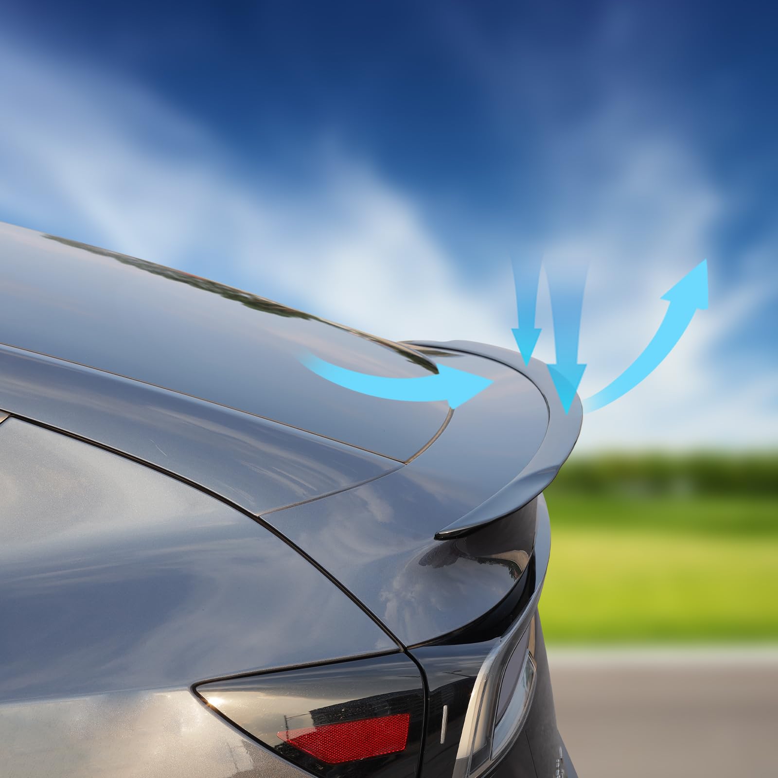 TOPABYTE Aileron pour Tesla Model Y Juniper 2025 2026 Accessoires de la Série Launch Series Original Becquet Arrière Spoiler (Noir Brillant)