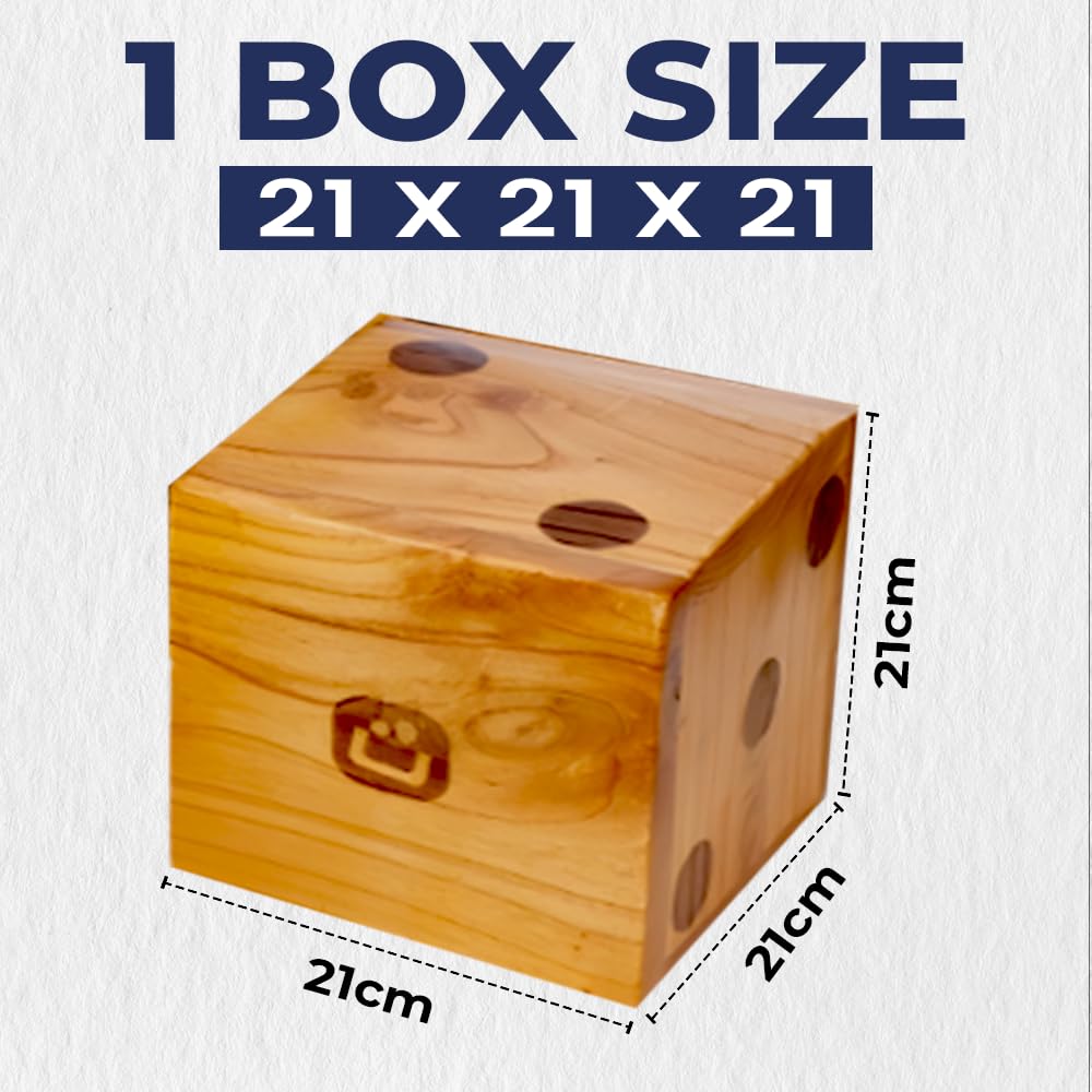 Drake XXL Holzwürfel-Set mit Tragetasche – 21 cm Große Würfel mit Eingebrannten Punkten – Outdoor Gartenspiel für Familie, Garten & Partys
