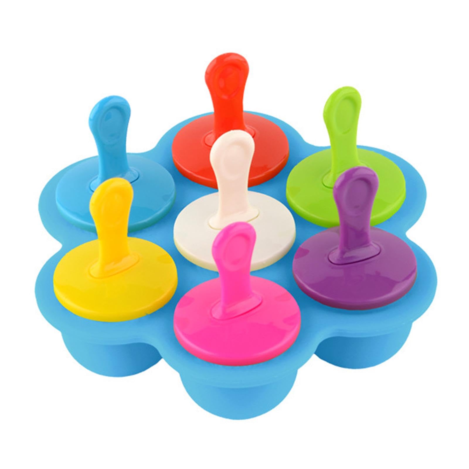 Popsicle Maker 7 Grids Ice Cream Maker with Lids for Homemade Cake Shop Blue-image-5