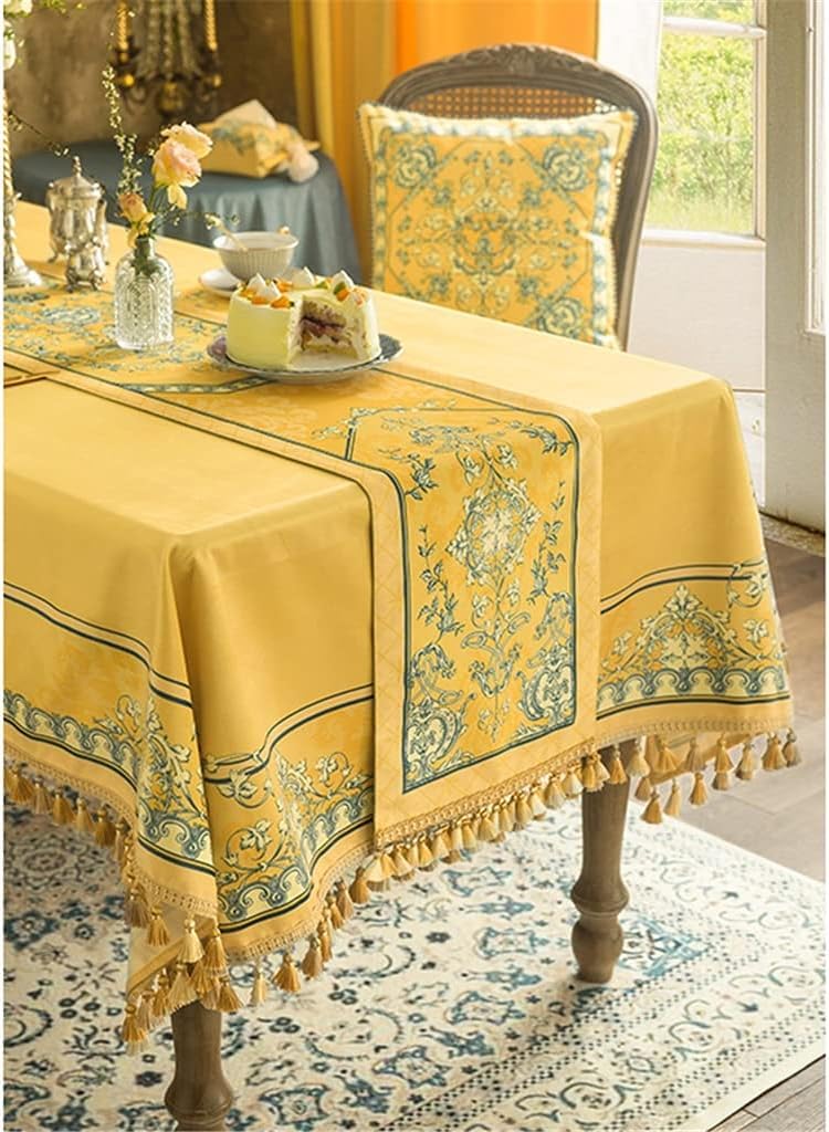 Centro Mesa Camino De Mesa Amarillo, Bandera Cama Americana, Comedor Estilo Europeo, Café, Mueble TV, Tela Decorativa Larga Decoración Camino(33*200cm)