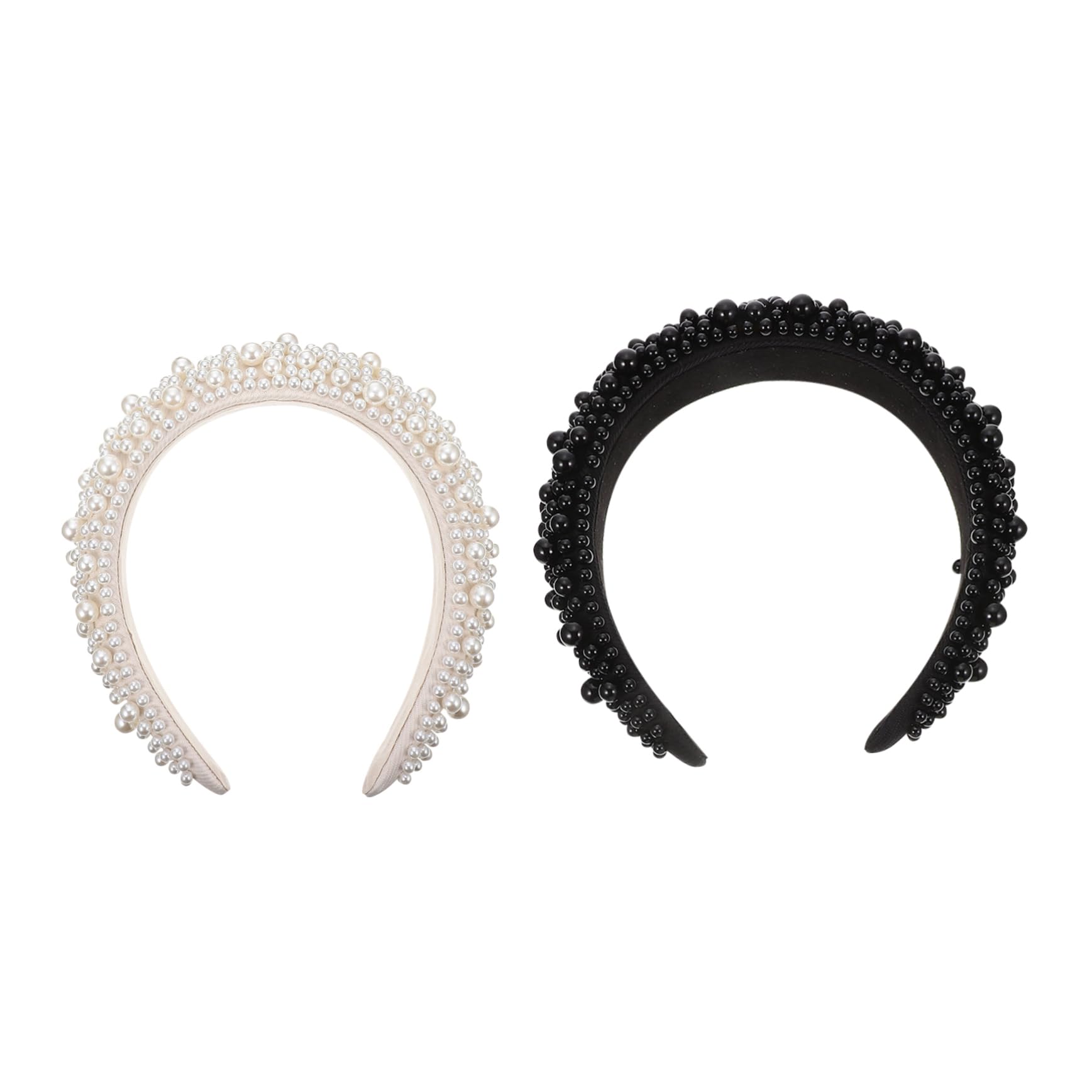 Cerchietto per Chioma Donna Elegante con Decorazioni Simil Perla, 2 Pezzi | Struttura Leggera e Confortevole, Decorazione Delicata, Uso Quotidiano e Make-up, per Ragazza e Donna