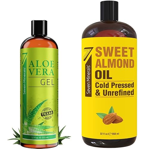Seven Minerals Gel de aloe vera de aceite de almendras dulces prensado en frío