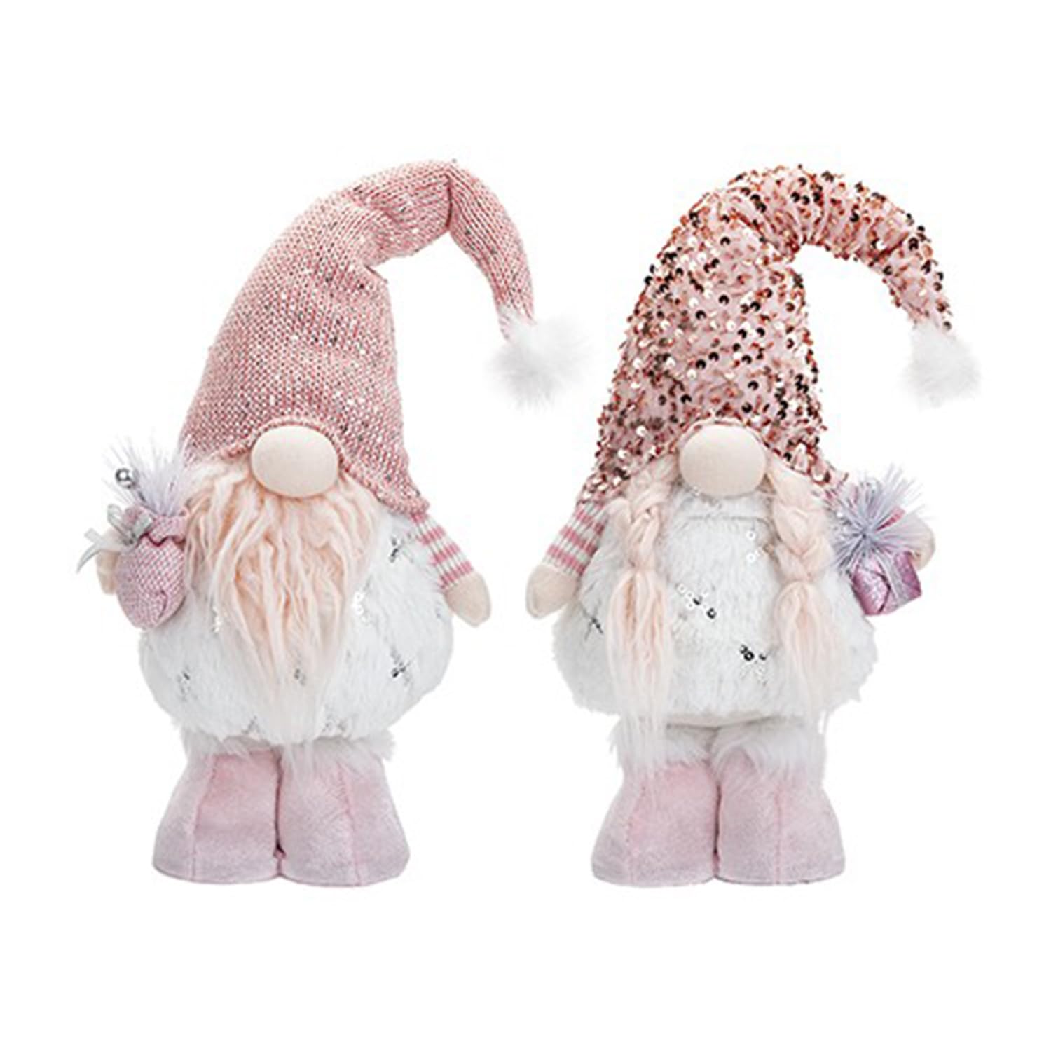Pms Pink One Sequin Christmas Gonk 50Cm Standing Blush Gonk Plush Festive Decoration