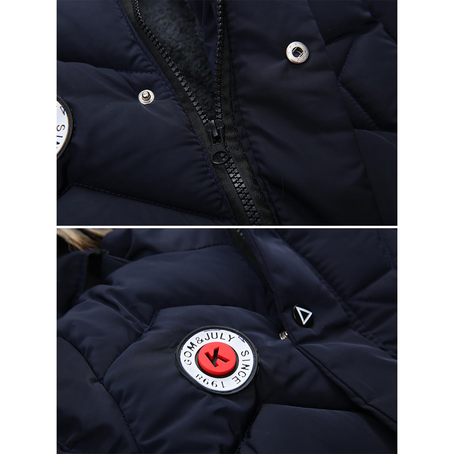 semen Winterjacke für Kinder, Jungen, mit Fleece gefüttert, Kunstfell, Kapuzenjacke, dicker Wintermantel, warm, Ski, gepolsterter Parka, Alter 3–10 Jahre