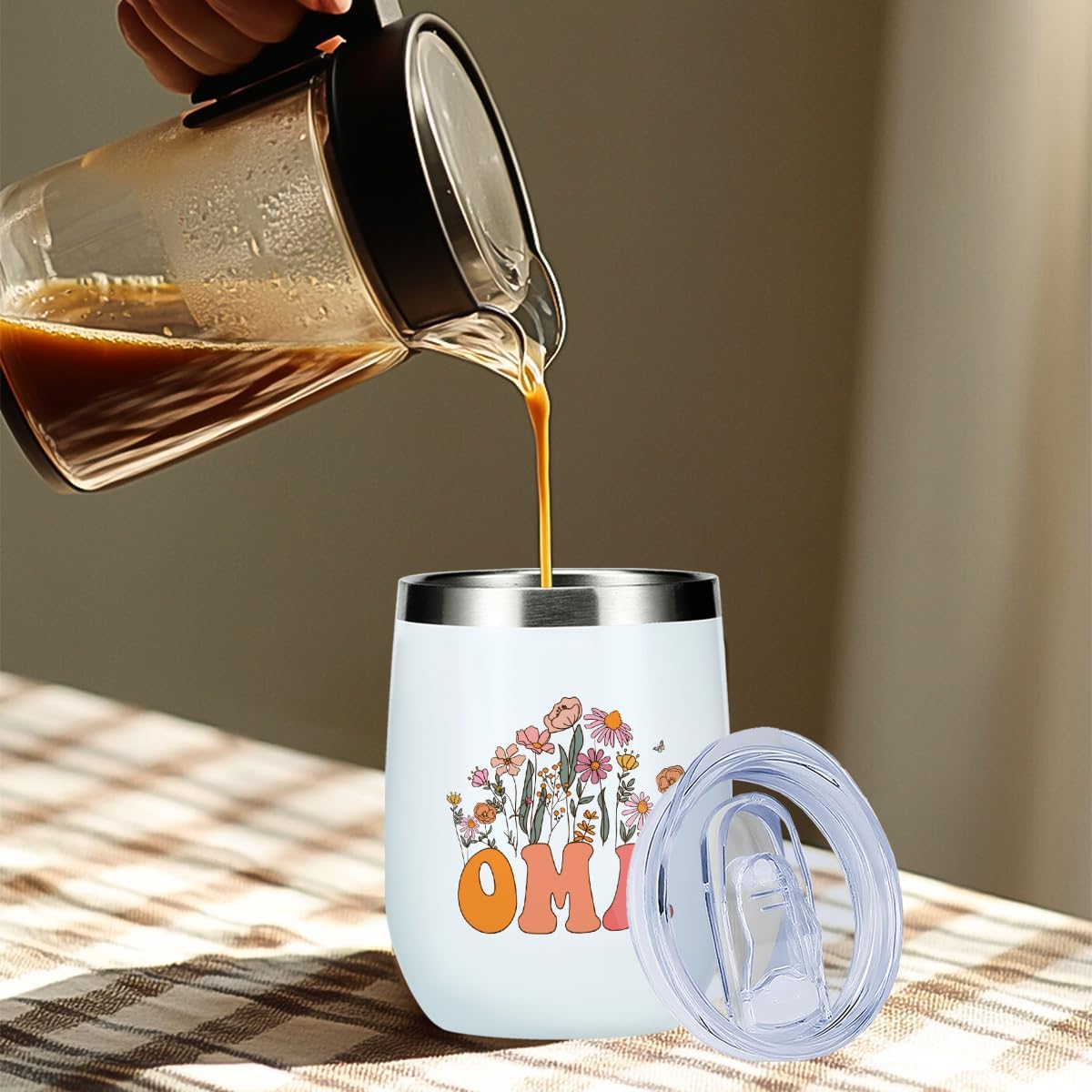 Retro Grandma Gifts Mothers Day Christmas Birthday Gifts for Oma Nana Grammy Grandmother Wine Tumbler, 12 oz Tumbler, Insulated Wine Glass Travel Coffee Mug, Funny Grandma Gifts from Granddaughter - Image 6