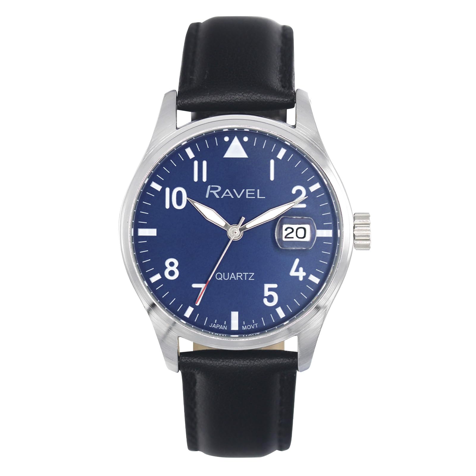 Ravel Plus - Orologio da Uomo Rotondo 40 mm con Calendario e Impermeabilità 3 ATM, Vetro Zaffiro e Quadrante Sunray - Analogico Quarzo - RPD-01-04