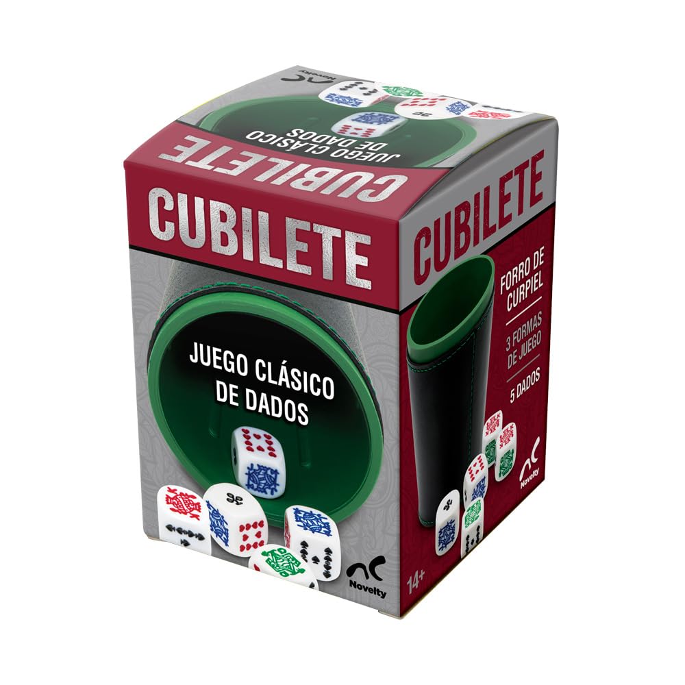 Novelty Juego de 5 dados de póquer con taza de cuero profesional, ideal para viajes