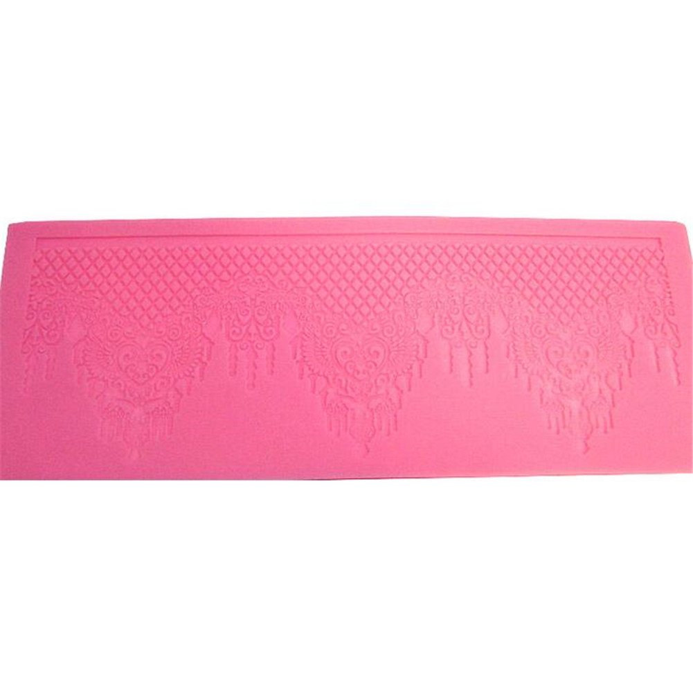Tappetino In Silicone Per Pasticceria Con Motivo Pizzo - Stampo Per Torta, Fondente E Cioccolato - 30x10 Cm - Resistente Al Calore