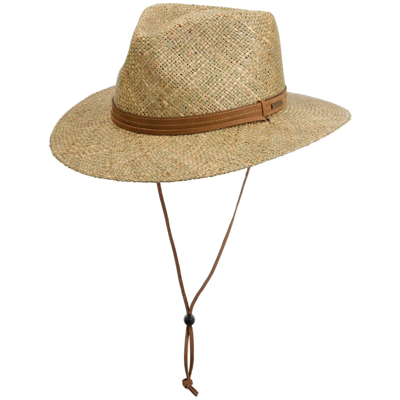 Stetson CHAPEAUSHOP Traveller Chapeau de Paille avec jugulaire Bande en Cuir Homme Printemps Ete